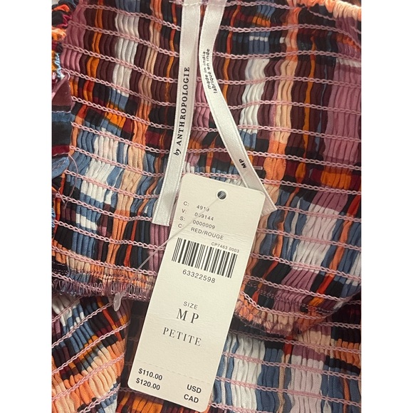 Anthropologie Plaid Ruffled Maxi Dress NWT Size Medium Petite - Picture 10 of 14